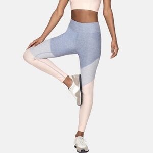 Outdoor Voices Color Block Leggings 7/8 Spring Pink Gray Blue Small